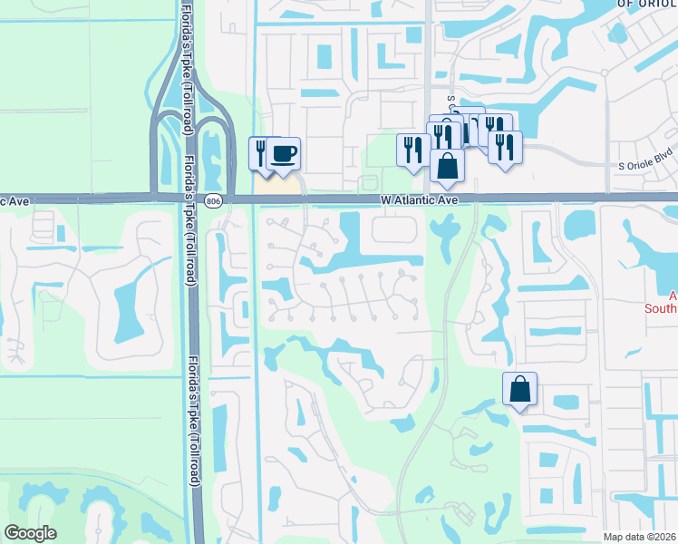 map of restaurants, bars, coffee shops, grocery stores, and more near 7793 Lexington Club Boulevard in Delray Beach