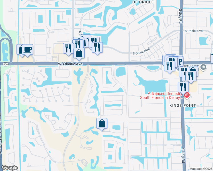 map of restaurants, bars, coffee shops, grocery stores, and more near 15095 Michelangelo Boulevard in Delray Beach