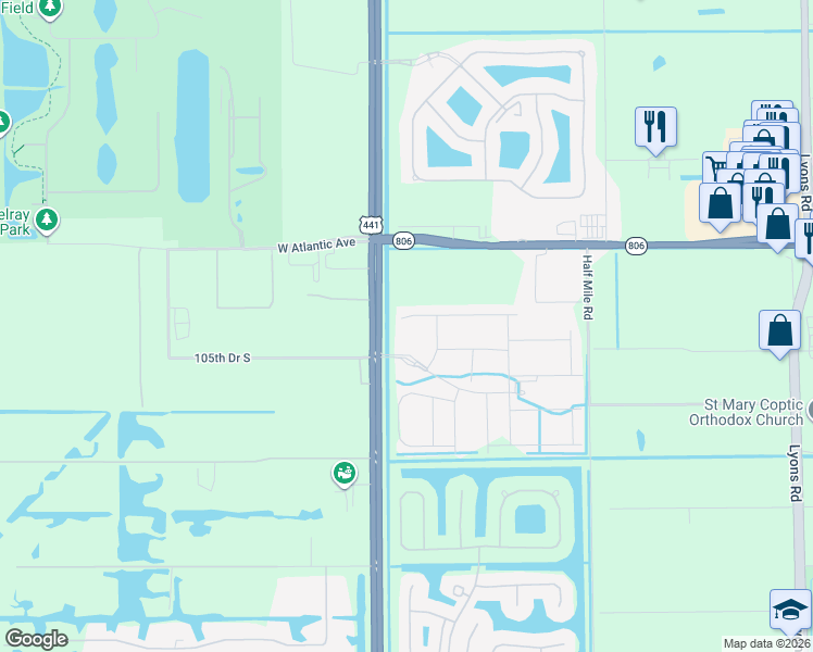 map of restaurants, bars, coffee shops, grocery stores, and more near 9830 Salty Bay Drive in Delray Beach