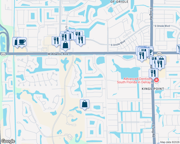 map of restaurants, bars, coffee shops, grocery stores, and more near 15095 Michelangelo Boulevard in Delray Beach