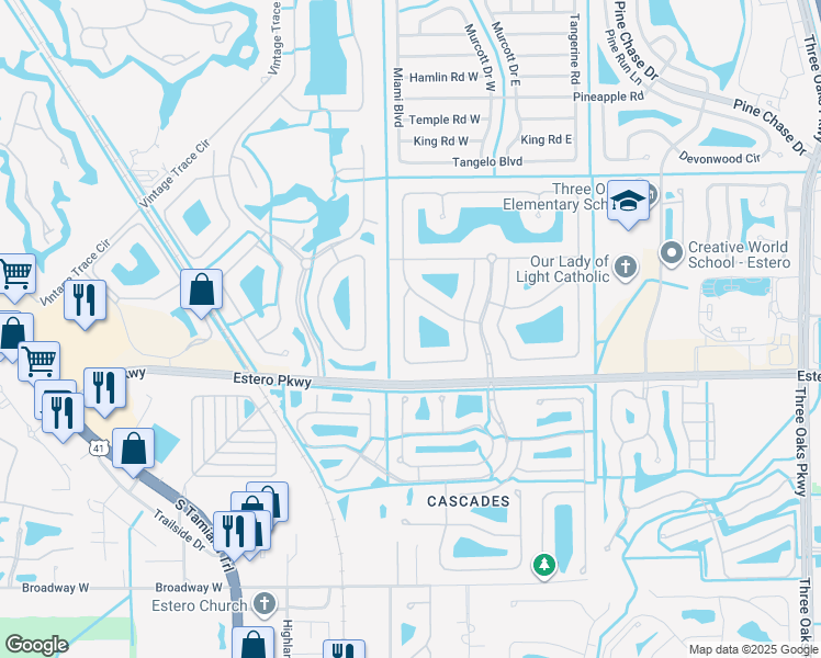 map of restaurants, bars, coffee shops, grocery stores, and more near 19637 Villa Rosa Loop in Fort Myers