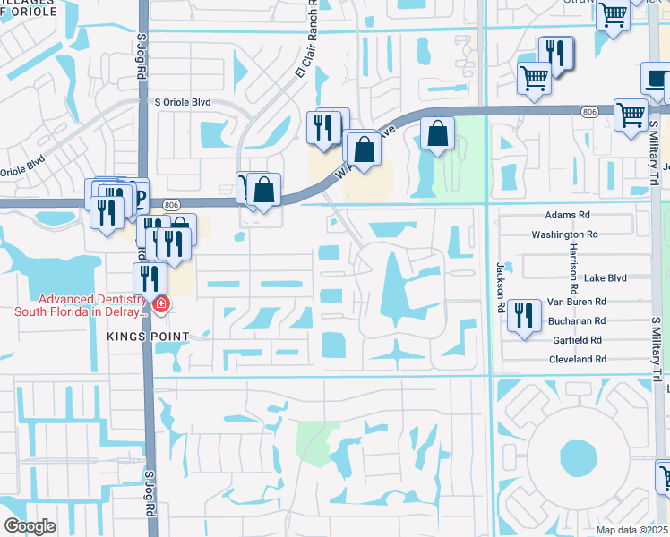 map of restaurants, bars, coffee shops, grocery stores, and more near 15072 Ashland Place in Delray Beach