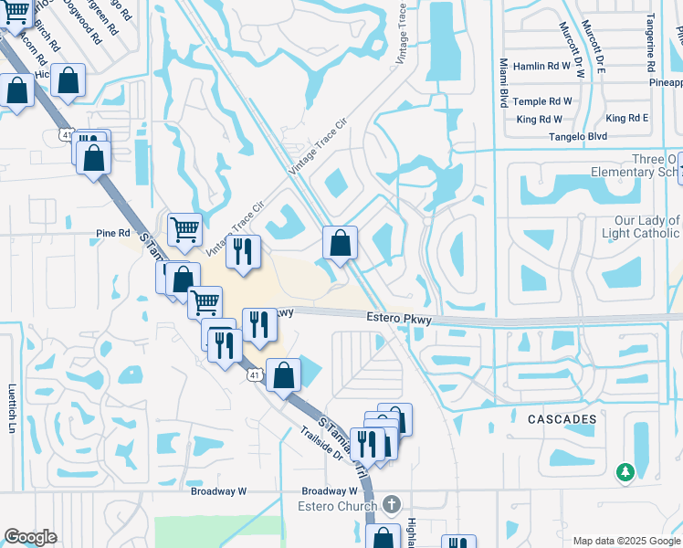 map of restaurants, bars, coffee shops, grocery stores, and more near 19760 Osprey Cove Boulevard in Fort Myers