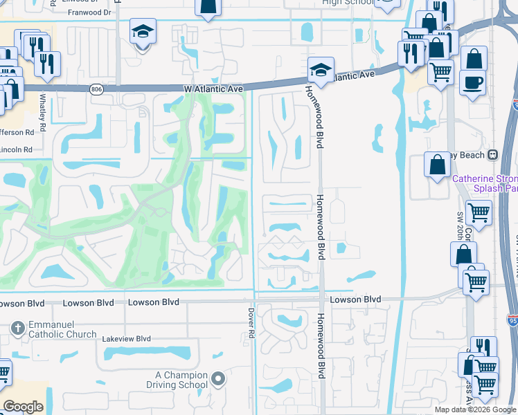 map of restaurants, bars, coffee shops, grocery stores, and more near 670 Clearbrook Circle West in Delray Beach