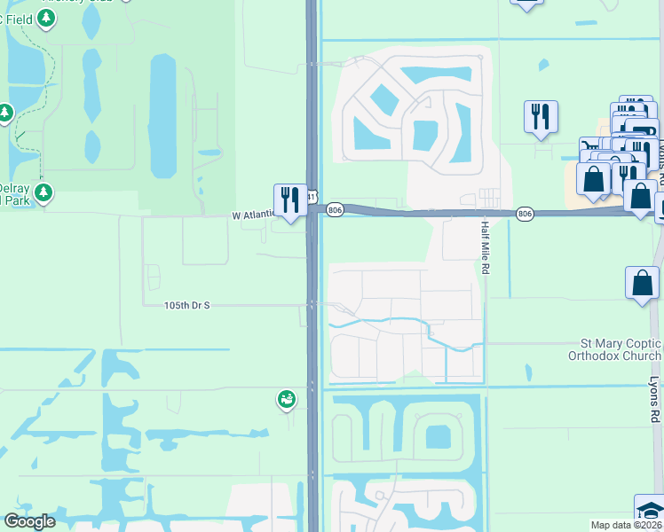 map of restaurants, bars, coffee shops, grocery stores, and more near 9830 Salty Bay Drive in Delray Beach