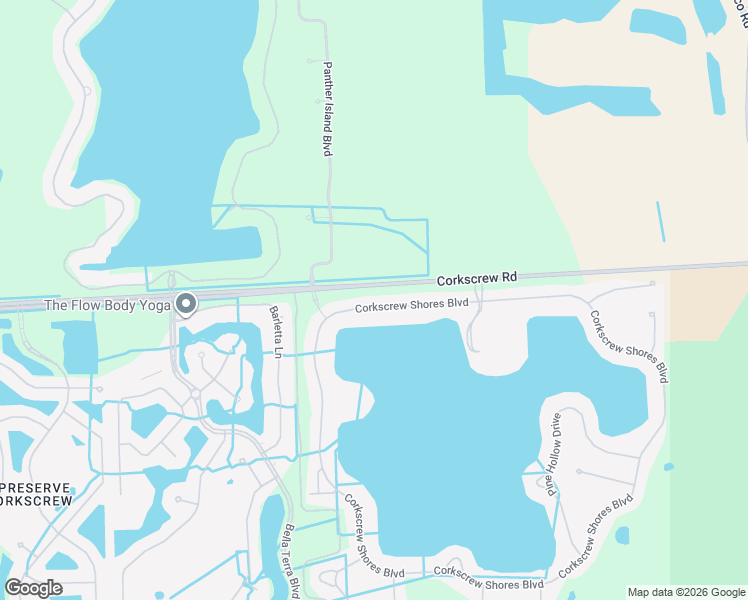 map of restaurants, bars, coffee shops, grocery stores, and more near 20189 Corkscrew Shores Boulevard in Estero