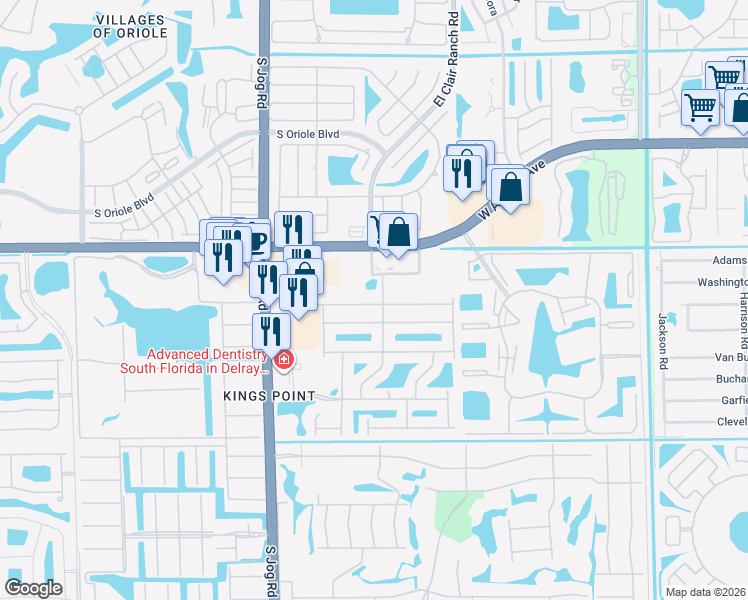 map of restaurants, bars, coffee shops, grocery stores, and more near 6200 West Atlantic Avenue in Delray Beach