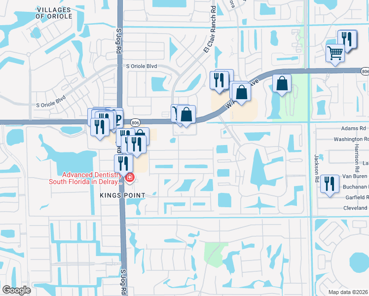 map of restaurants, bars, coffee shops, grocery stores, and more near 6200 West Atlantic Avenue in Delray Beach