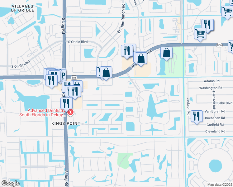 map of restaurants, bars, coffee shops, grocery stores, and more near 6069 Petunia Road in Delray Beach