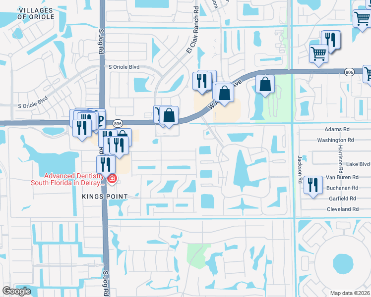 map of restaurants, bars, coffee shops, grocery stores, and more near 6069 Petunia Road in Delray Beach