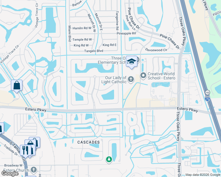 map of restaurants, bars, coffee shops, grocery stores, and more near 9227 Astonia Way in Fort Myers