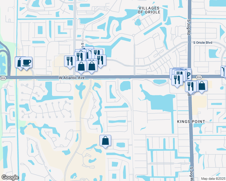 map of restaurants, bars, coffee shops, grocery stores, and more near 15005 Michelangelo Boulevard in Delray Beach