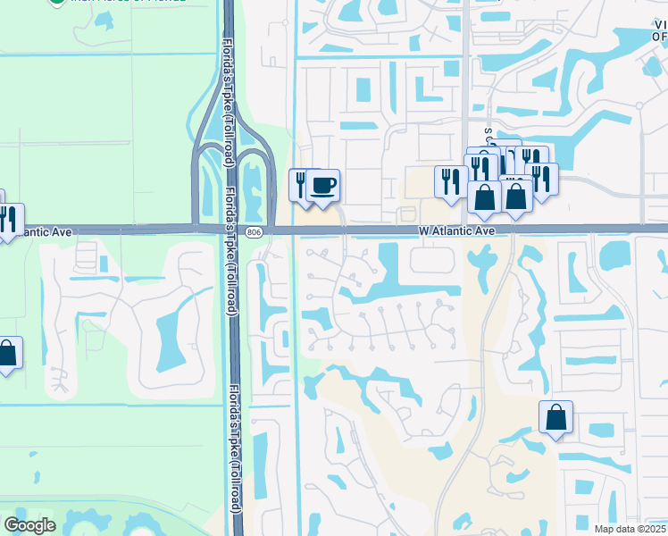 map of restaurants, bars, coffee shops, grocery stores, and more near 7817 Lexington Club Boulevard in Delray Beach
