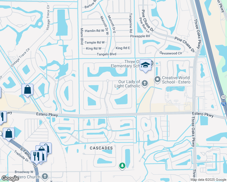 map of restaurants, bars, coffee shops, grocery stores, and more near 9227 Astonia Way in Fort Myers