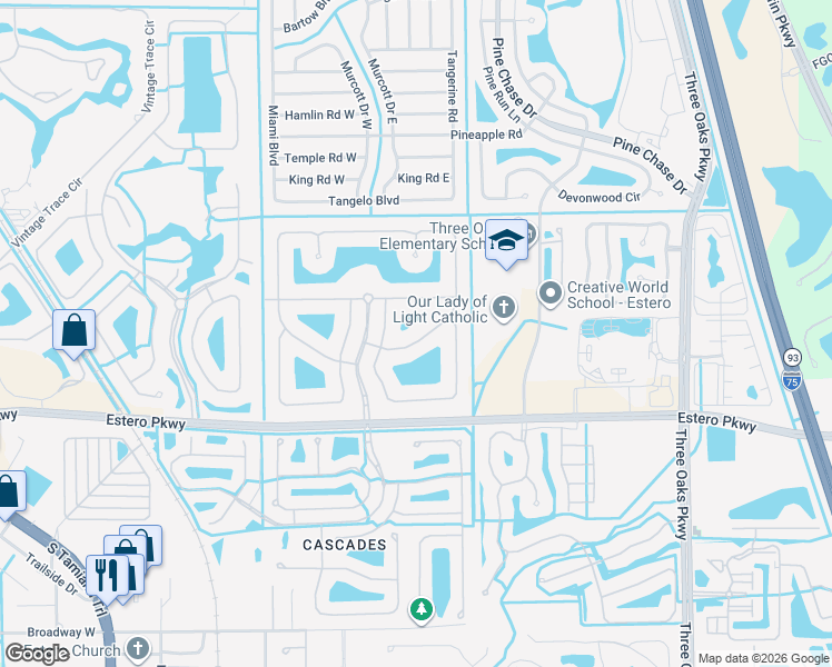 map of restaurants, bars, coffee shops, grocery stores, and more near 9227 Astonia Way in Fort Myers