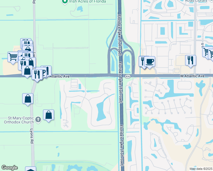 map of restaurants, bars, coffee shops, grocery stores, and more near 15114 Sweetgum Avenue in Delray Beach
