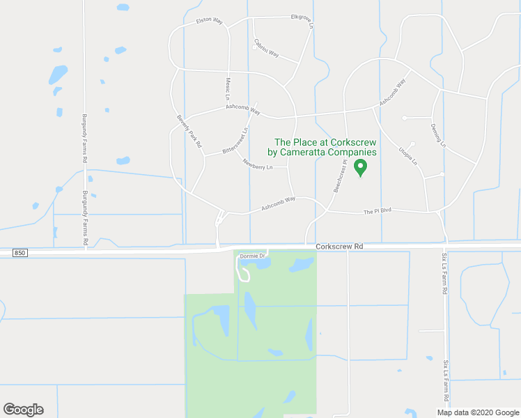 map of restaurants, bars, coffee shops, grocery stores, and more near 17038 Ashcomb Way in Estero