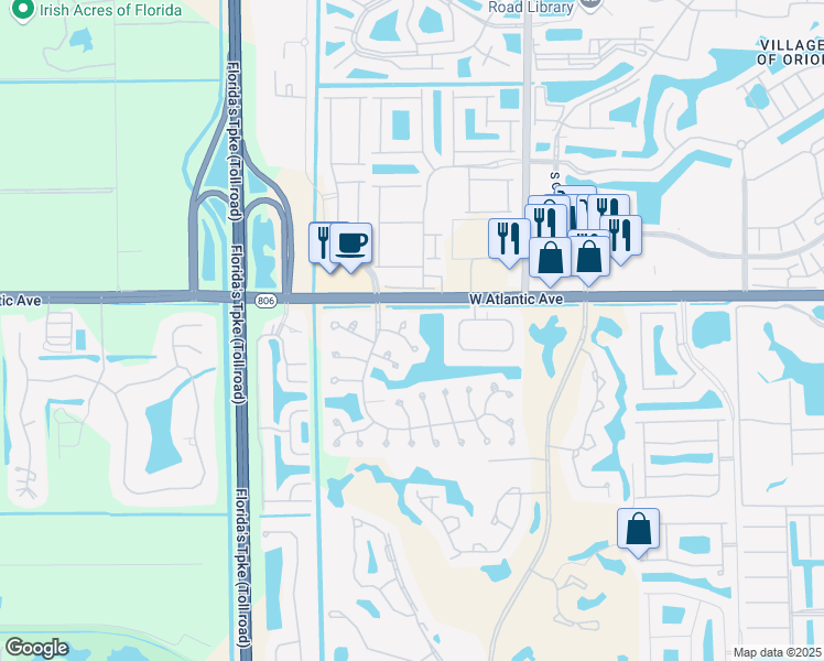 map of restaurants, bars, coffee shops, grocery stores, and more near 7836 Lexington Club Boulevard in Delray Beach