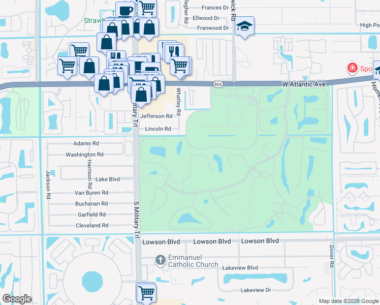 map of restaurants, bars, coffee shops, grocery stores, and more near 4910 Sherwood Forest Drive in Delray Beach