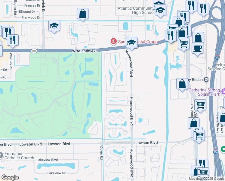 map of restaurants, bars, coffee shops, grocery stores, and more near 572 Southwest 28th Avenue in Delray Beach