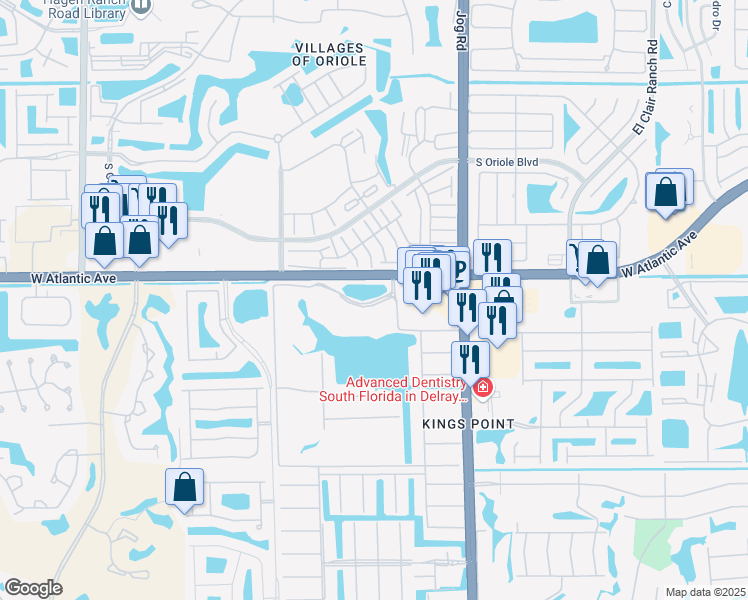 map of restaurants, bars, coffee shops, grocery stores, and more near 85 Seville F in Delray Beach