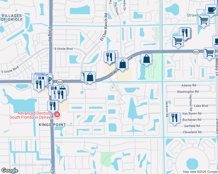 map of restaurants, bars, coffee shops, grocery stores, and more near 6000 West Atlantic Avenue in Delray Beach