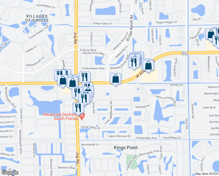 map of restaurants, bars, coffee shops, grocery stores, and more near 6200 West Atlantic Avenue in Delray Beach