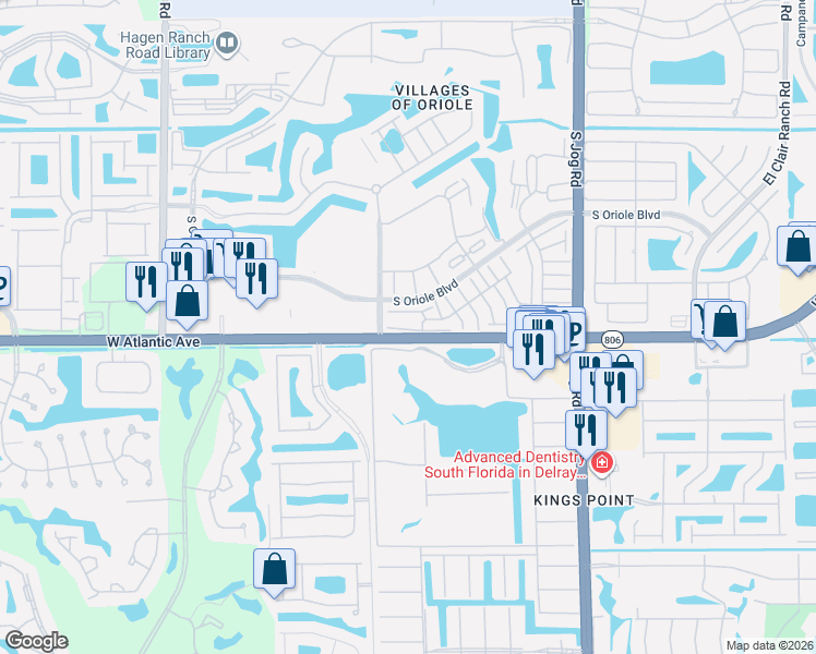 map of restaurants, bars, coffee shops, grocery stores, and more near 6850 Moonlit Drive in Delray Beach