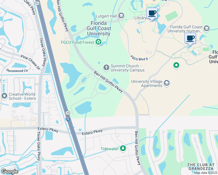 map of restaurants, bars, coffee shops, grocery stores, and more near in Lee County