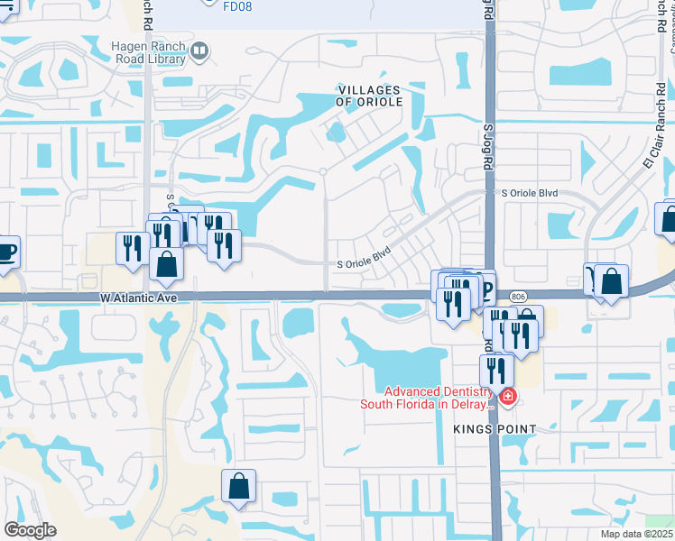 map of restaurants, bars, coffee shops, grocery stores, and more near 11 Willowbrook Lane in Delray Beach