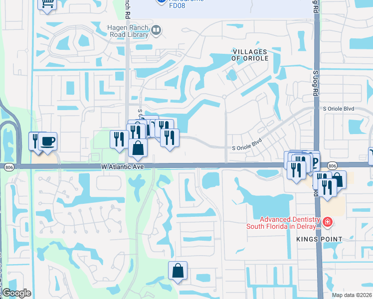 map of restaurants, bars, coffee shops, grocery stores, and more near 37 Wedgefield Drive in Delray Beach