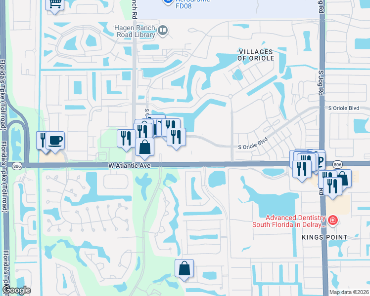 map of restaurants, bars, coffee shops, grocery stores, and more near 37 Wedgefield Drive in Delray Beach
