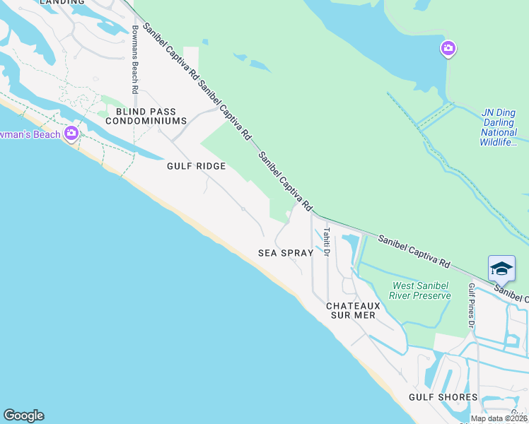 map of restaurants, bars, coffee shops, grocery stores, and more near 4948 Joewood Dr in Sanibel