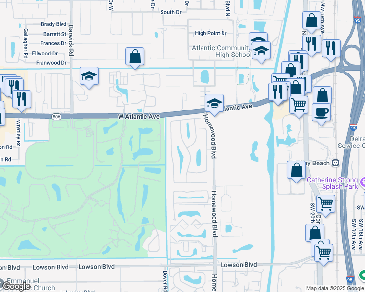 map of restaurants, bars, coffee shops, grocery stores, and more near 396 Southwest 28th Avenue in Delray Beach