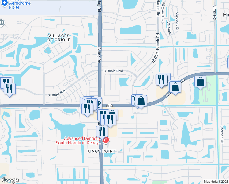 map of restaurants, bars, coffee shops, grocery stores, and more near 6376 Timberlakes Way in Delray Beach