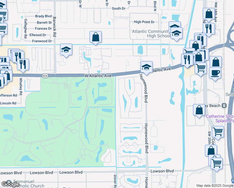 map of restaurants, bars, coffee shops, grocery stores, and more near 368 Southwest 29th Avenue in Delray Beach