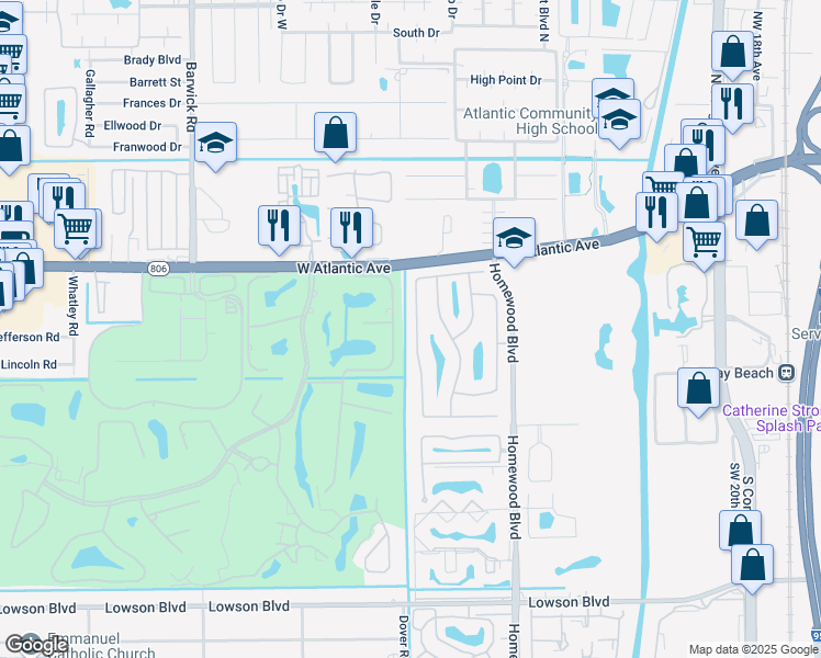 map of restaurants, bars, coffee shops, grocery stores, and more near 368 Southwest 29th Avenue in Delray Beach