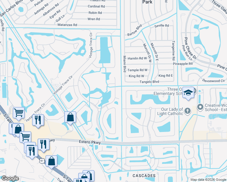 map of restaurants, bars, coffee shops, grocery stores, and more near 19540 Caladesi Drive in Fort Myers