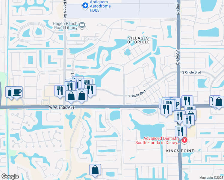 map of restaurants, bars, coffee shops, grocery stores, and more near in Palm Beach County