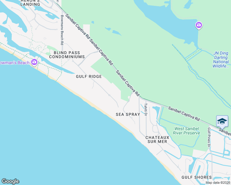 map of restaurants, bars, coffee shops, grocery stores, and more near 4948 Joewood Drive in Sanibel