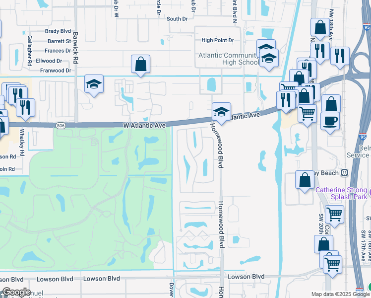 map of restaurants, bars, coffee shops, grocery stores, and more near 396 Southwest 28th Avenue in Delray Beach