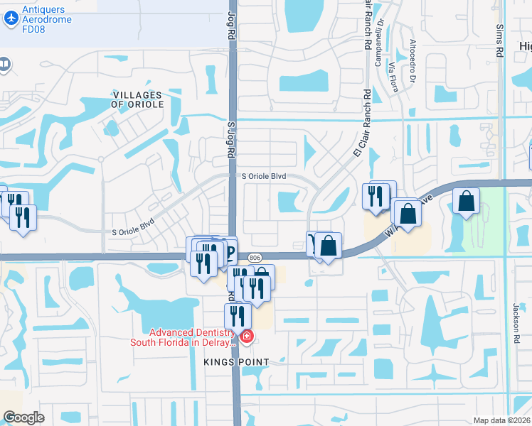 map of restaurants, bars, coffee shops, grocery stores, and more near 6376 Timberlakes Way in Delray Beach