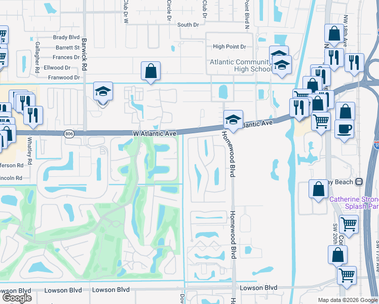 map of restaurants, bars, coffee shops, grocery stores, and more near in Delray Beach