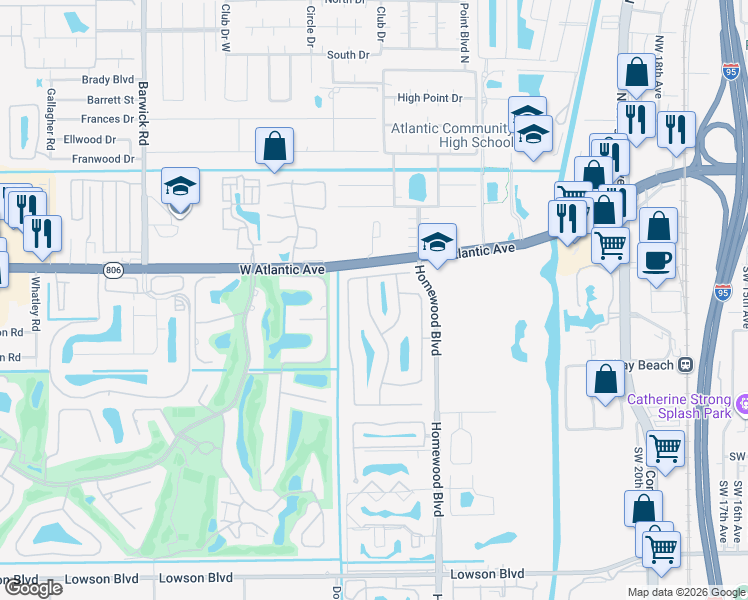 map of restaurants, bars, coffee shops, grocery stores, and more near 291 Southwest 28th Avenue in Delray Beach