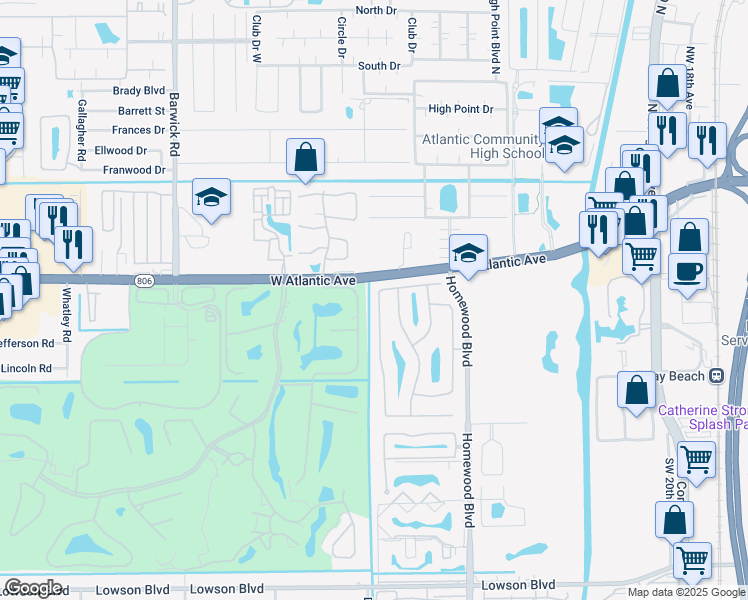 map of restaurants, bars, coffee shops, grocery stores, and more near 224 Southwest 29th Avenue in Delray Beach