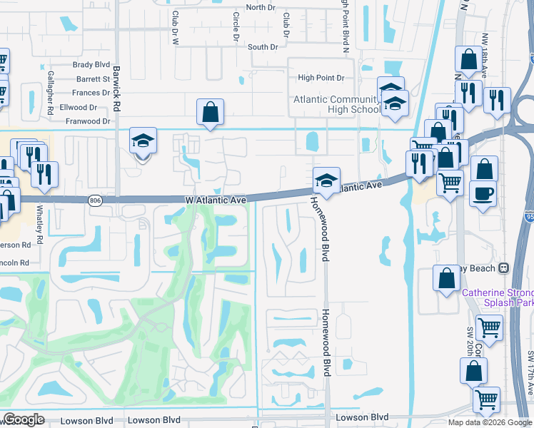 map of restaurants, bars, coffee shops, grocery stores, and more near 224 Southwest 29th Avenue in Delray Beach