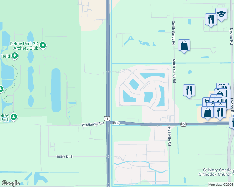 map of restaurants, bars, coffee shops, grocery stores, and more near 9702 Isles Cay Drive in Delray Beach