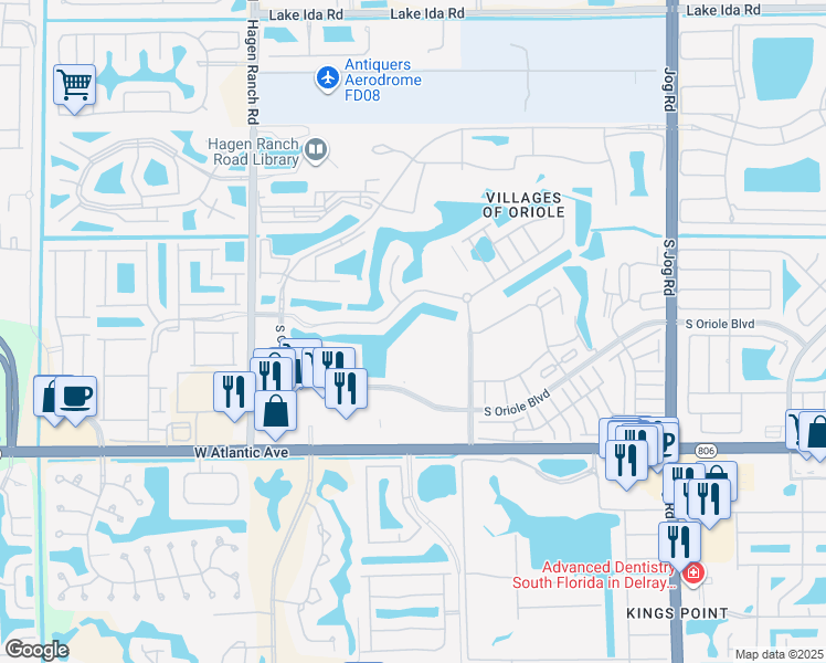 map of restaurants, bars, coffee shops, grocery stores, and more near 14773 Cumberland Drive in Delray Beach