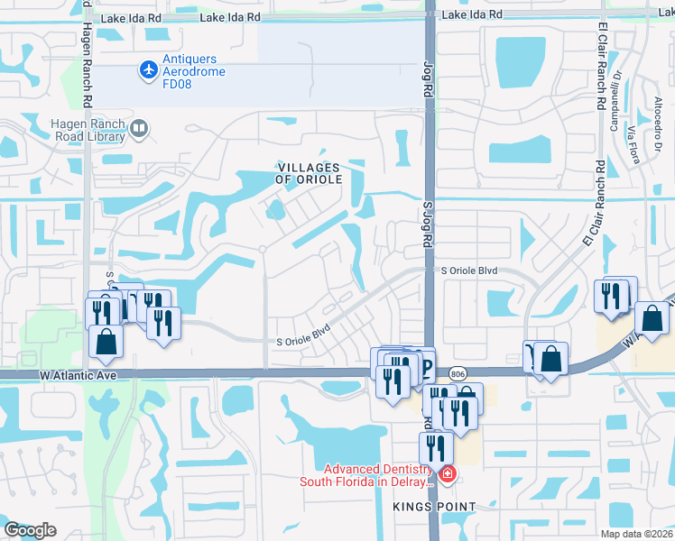 map of restaurants, bars, coffee shops, grocery stores, and more near 32 Abbey Lane in Delray Beach