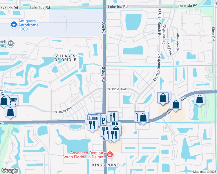 map of restaurants, bars, coffee shops, grocery stores, and more near 6528 Country Wood Way in Delray Beach